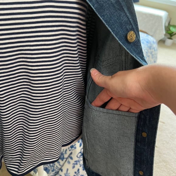 NWT Draper James Shearling Jean Jacket Size Medium (oversized) - Picture 11 of 16